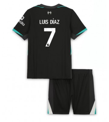 Liverpool Luis Diaz #7 Segunda Equipación Niños 2024-25 Manga Corta (+ Pantalones cortos)